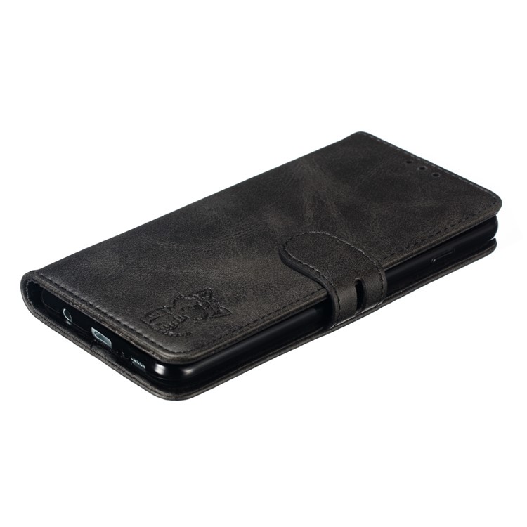 For Samsung Galaxy S10 Imprinted Cat Pattern Leather Wallet Phone Case Cover - Black-7