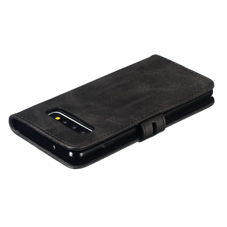 For Samsung Galaxy S10 Imprinted Cat Pattern Leather Wallet Phone Case Cover - Black-8