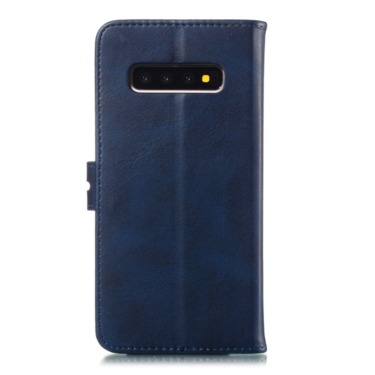 For Samsung Galaxy S10 Plus Imprinted Cat Pattern Leather Wallet Case Cover - Blue-3