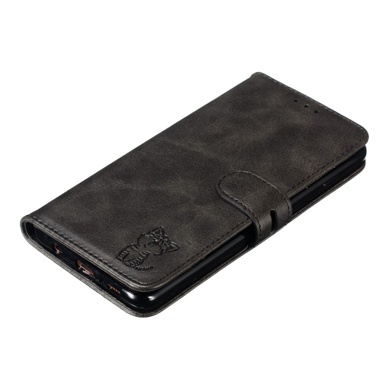 For Samsung Galaxy S10 Plus Imprinted Cat Pattern Leather Wallet Case Cover - Black-7