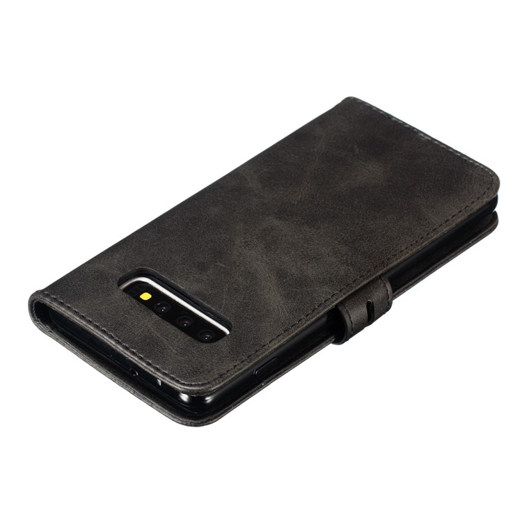 For Samsung Galaxy S10 Plus Imprinted Cat Pattern Leather Wallet Case Cover - Black-8