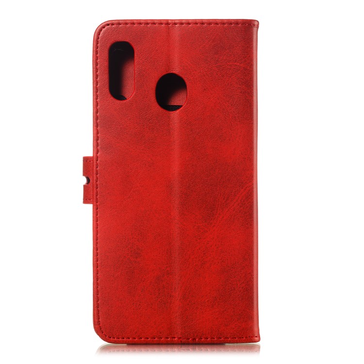 Imprinted Cat Pattern Leather Wallet Cover for Samsung Galaxy A20 / A30 - Red-3