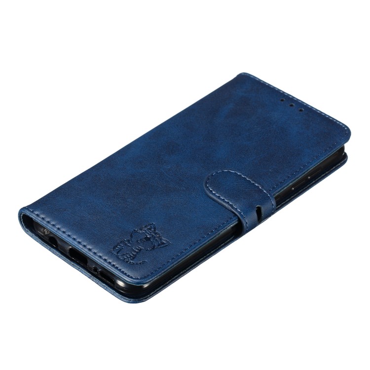 Imprinted Cat Pattern Leather Wallet Cover for Samsung Galaxy A20 / A30 - Blue-7