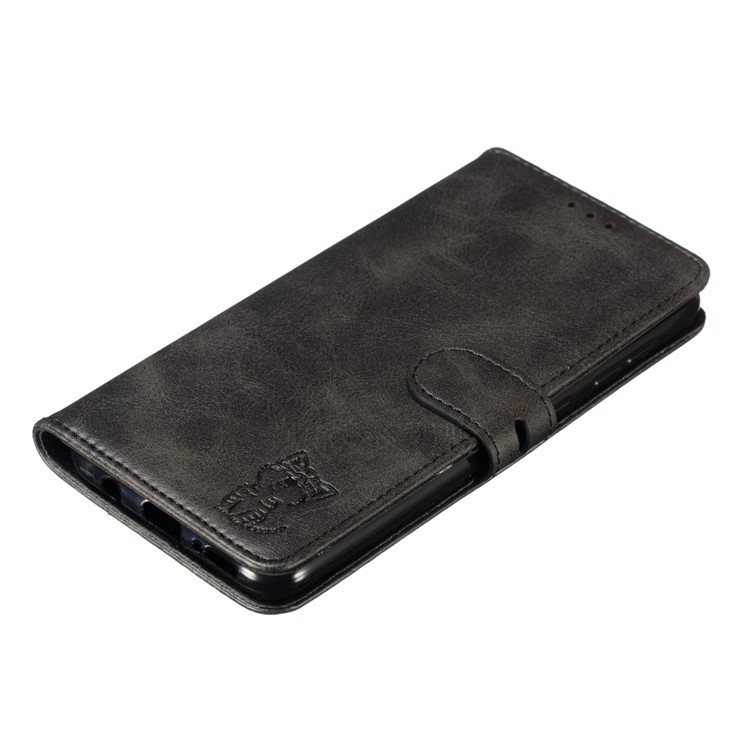 Imprinted Cat Pattern Leather Wallet Cover for Samsung Galaxy A20 / A30 - Black-7