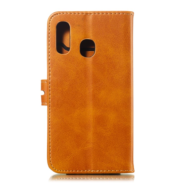 Pour Samsung Galaxy A40 Imprimé Cas De Chat En Cuir Modèle Portefeuille Housse De Téléphone - Marron-3