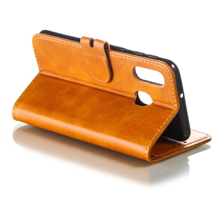 Pour Samsung Galaxy A40 Imprimé Cas De Chat En Cuir Modèle Portefeuille Housse De Téléphone - Marron-5