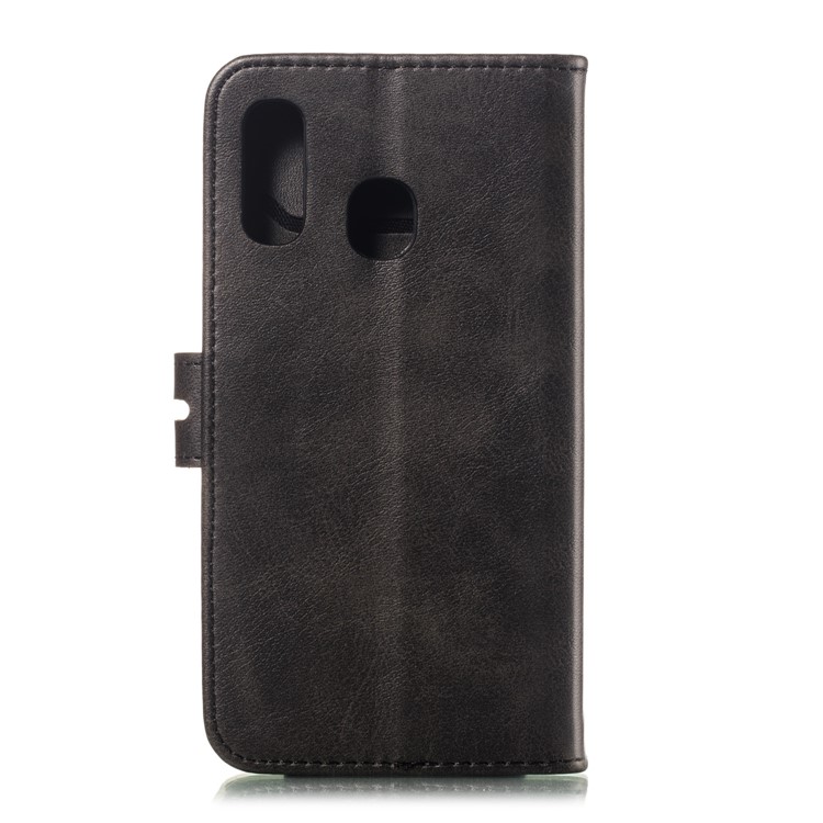 For Samsung Galaxy A40 Imprinted Cat Pattern Leather Wallet Cover Phone Case - Black-3