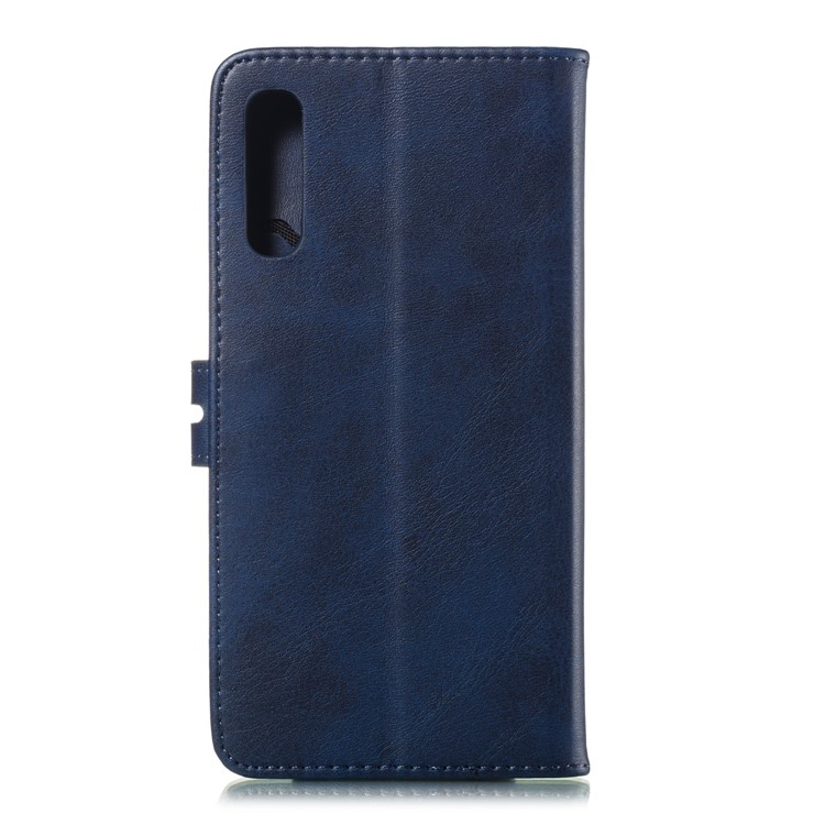 For Samsung Galaxy A50 Imprinted Cat Pattern Leather Wallet Case Cover - Blue-3