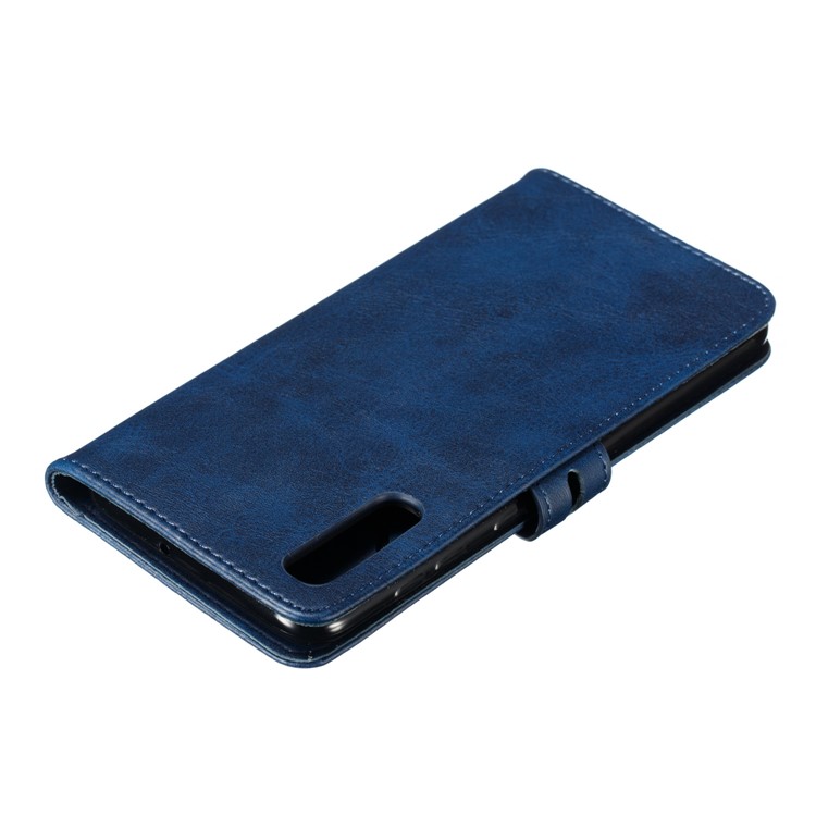 For Samsung Galaxy A50 Imprinted Cat Pattern Leather Wallet Case Cover - Blue-8