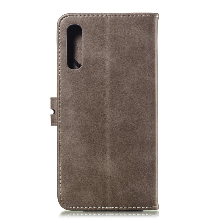 For Samsung Galaxy A50/A50s/A30s Imprinted Cat Pattern Leather Wallet Case Cover - Grey-3