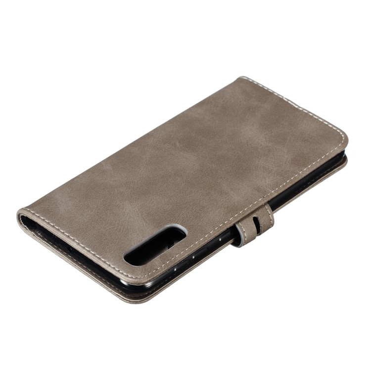 For Samsung Galaxy A50/A50s/A30s Imprinted Cat Pattern Leather Wallet Case Cover - Grey-8