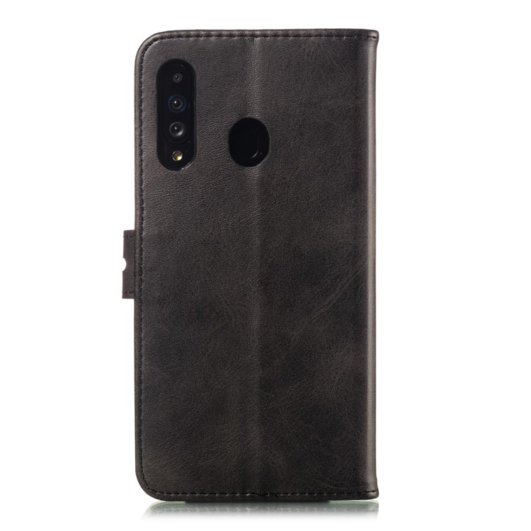 Imprinted Cat Pattern Leather Wallet Phone Cover for Samsung Galaxy A60 - Black-3