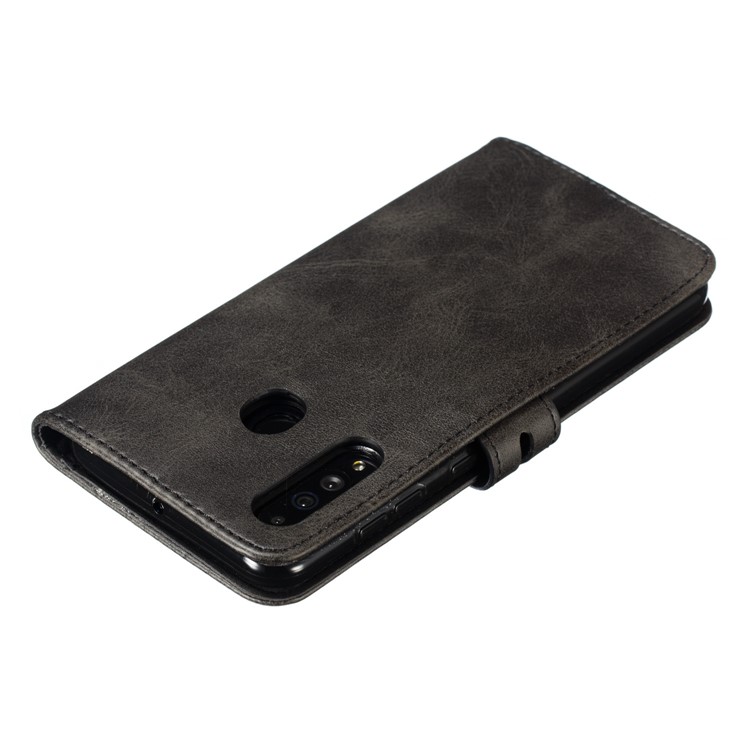 Imprinted Cat Pattern Leather Wallet Phone Cover for Samsung Galaxy A60 - Black-8