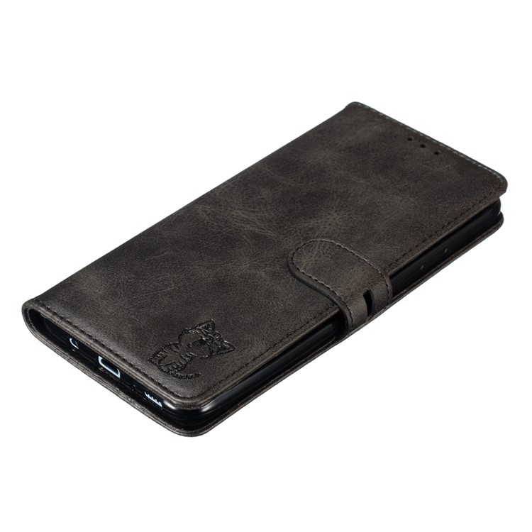 Estampado Gato Padrão Carteira De Couro Telefone Case Para Samsung Galaxy A70 - Preto-7