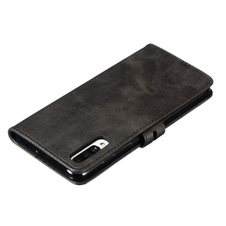 Estampado Gato Padrão Carteira De Couro Telefone Case Para Samsung Galaxy A70 - Preto-8