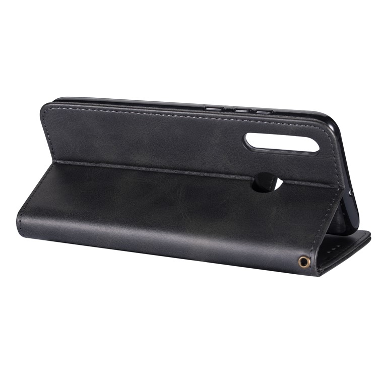 Campa de Couro de Carteira Com Zíper Com Cinta Para o Samsung Galaxy A40 - Preto-5