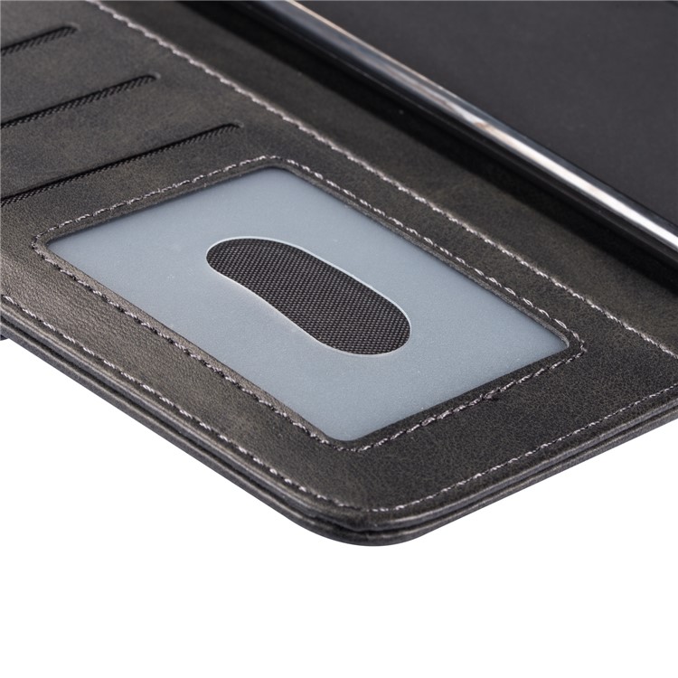 Portefeuille En Cuir Avec Fermeture À Glissière Pour Téléphone Portable Avec Dragonne Pour Samsung Galaxy A40 - Noir-6