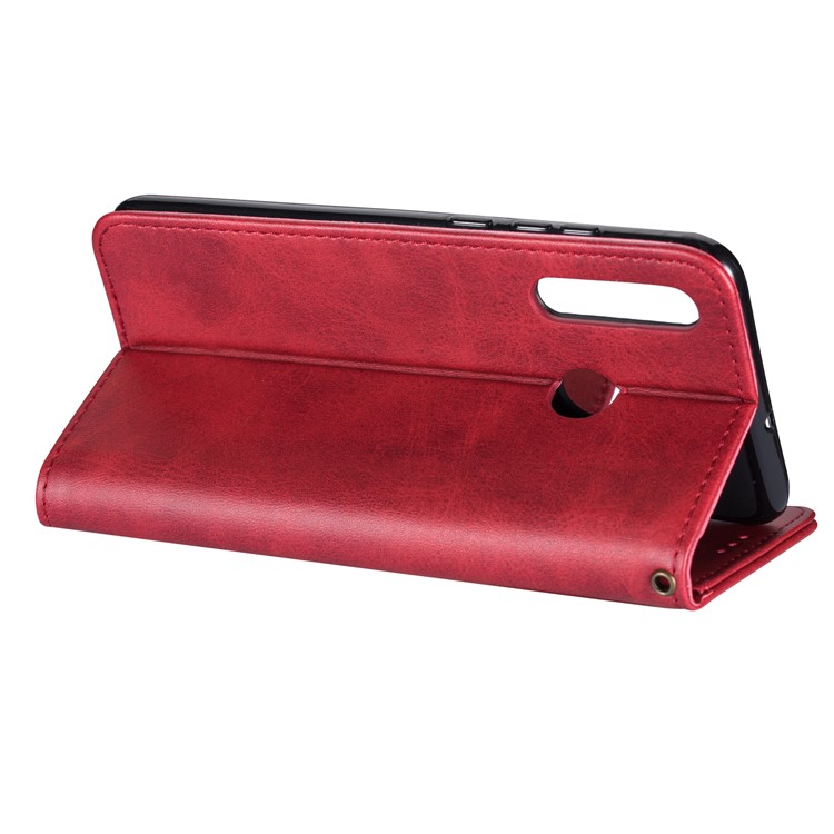 Zipper Wallet Flip Leather Phone Cover with Strap for Samsung Galaxy A20e - Red-5
