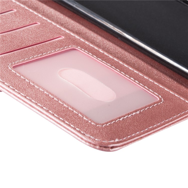 Zipper Wallet Flip Leather Phone Cover with Strap for Samsung Galaxy A20e - Rose Gold-6