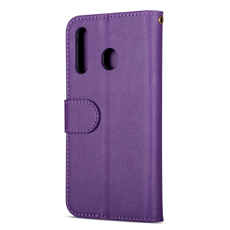 Reißverschluss Brieftasche Flip Leder Telefonabdeckung Mit Riemen Für Samsung Galaxy A20e - Violett-3