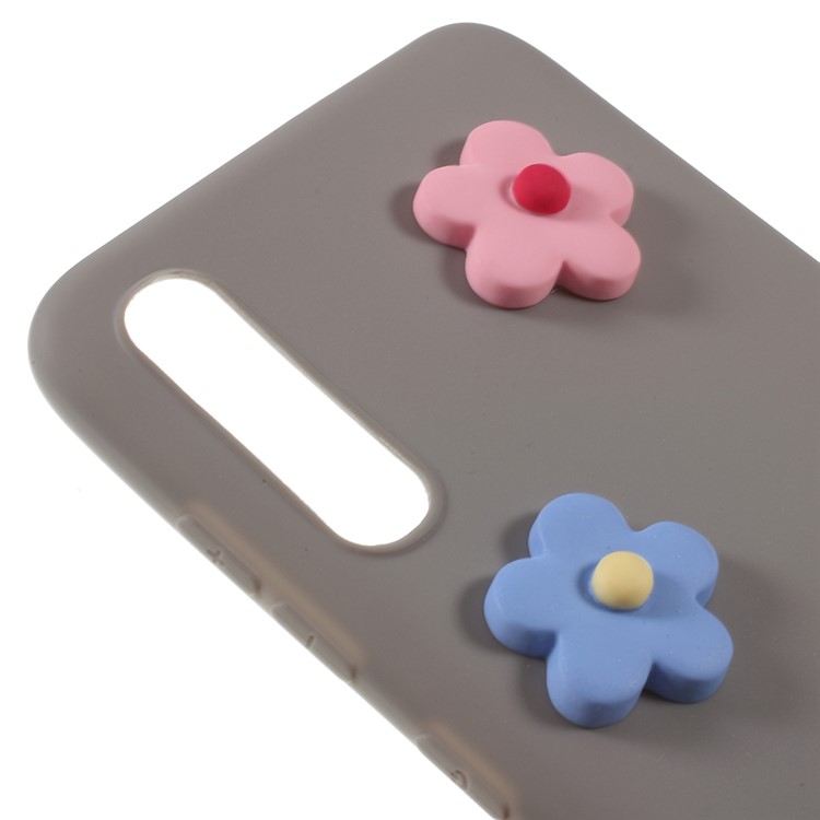 Colorful Flower TPU Phone Case Cover for Samsung Galaxy A70 - Brown-4