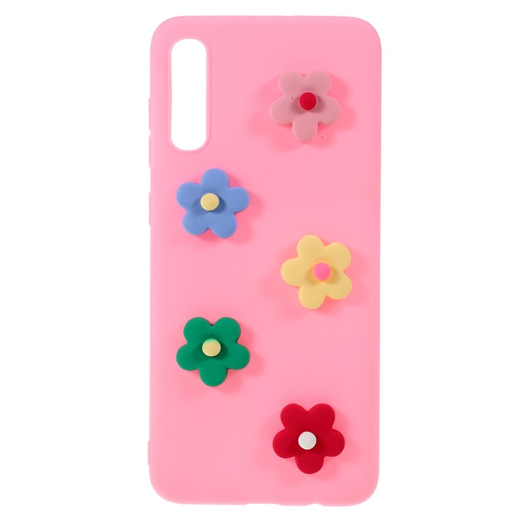 

Colorful Flower TPU Phone Case Cover for Samsung Galaxy A70 - Deep Pink, Galaxy A70
