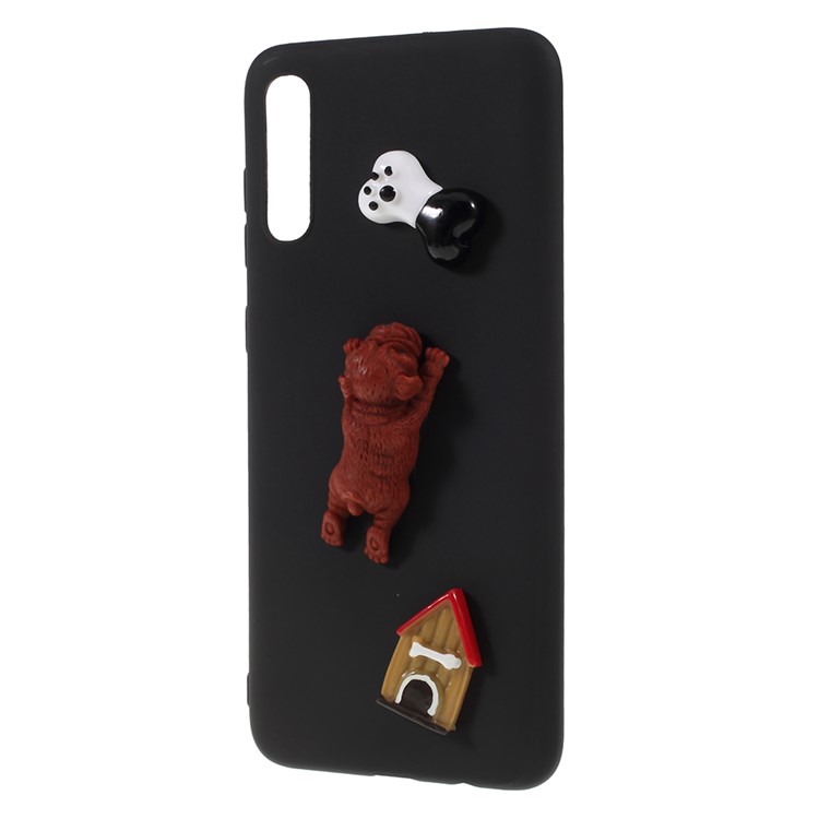 Dog Doll TPU Phone Case Cover for Samsung Galaxy A70 - Black-2