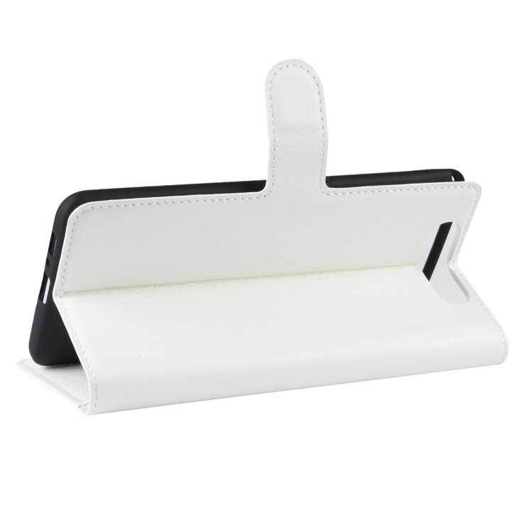 Litchi Skin Wallet Leather Stand Case for Samsung Galaxy A80/A90 - White-5