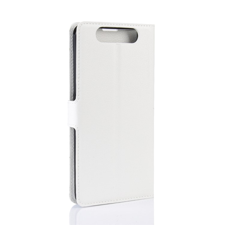 Litchi Skin Wallet Leather Stand Case for Samsung Galaxy A80/A90 - White-6