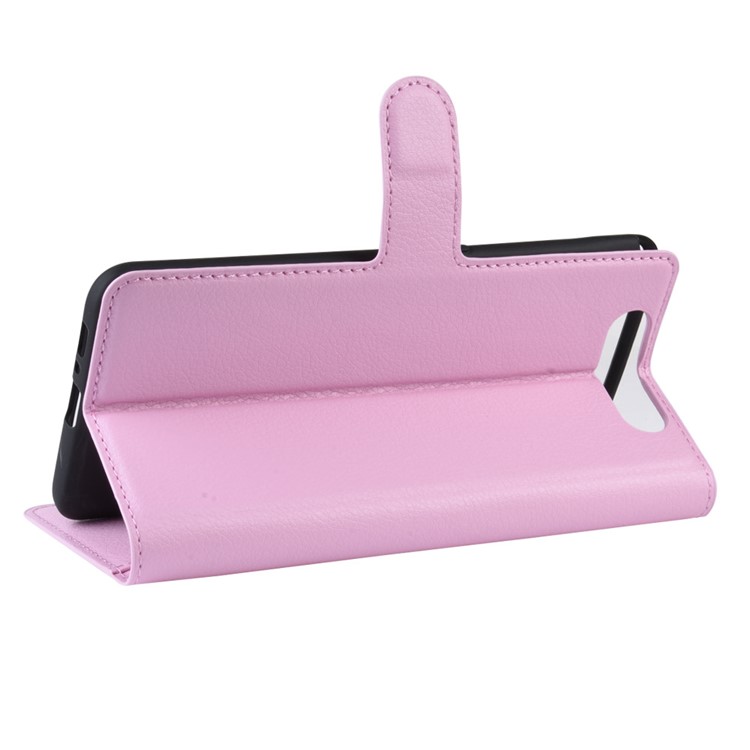 Litchi Skin Wallet Leather Stand Case for Samsung Galaxy A80/A90 - Pink-5