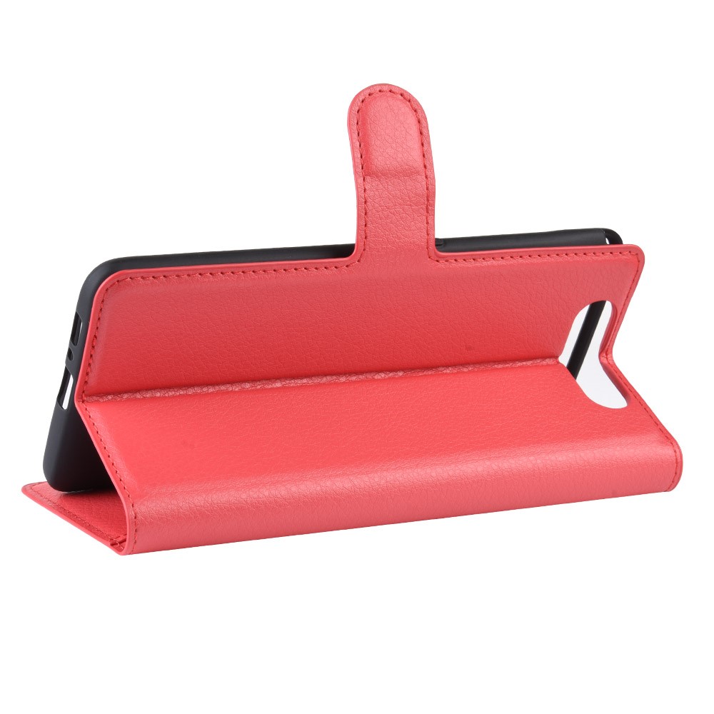 Litchi Skin Wallet Leather Stand Case for Samsung Galaxy A80/A90 - Red-5
