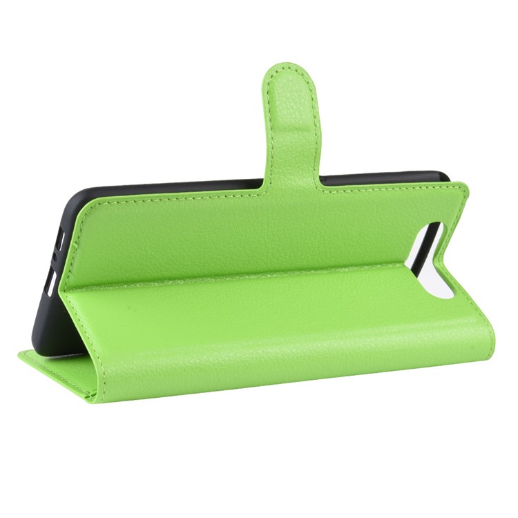 Litchi Skin Wallet Leather Stand Case for Samsung Galaxy A80/A90 - Green-5