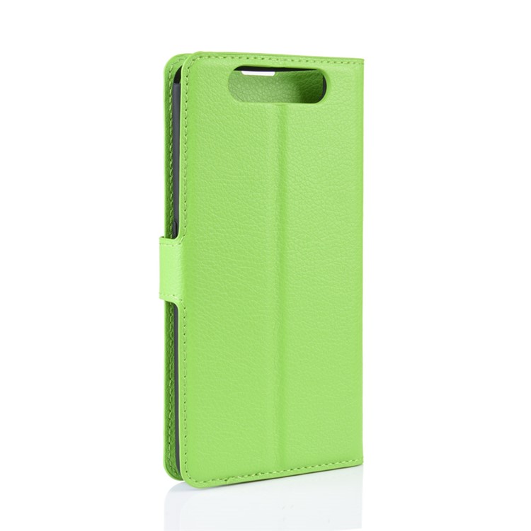 Litchi Skin Wallet Leather Stand Case for Samsung Galaxy A80/A90 - Green-6