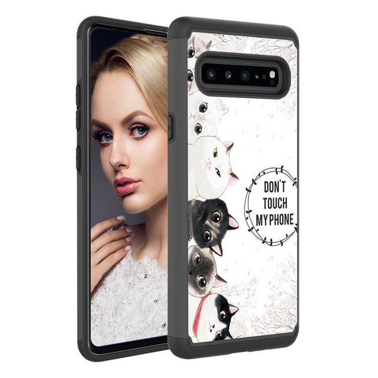 Detachable 2-in-1 Pattern Printing TPU + PC Phone Case for Samsung Galaxy S10 5G - Black / Many Cats-6