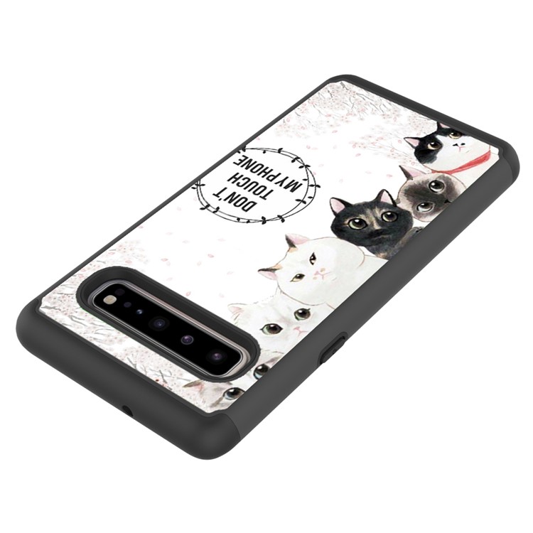 Detachable 2-in-1 Pattern Printing TPU + PC Phone Case for Samsung Galaxy S10 5G - Black / Many Cats-8