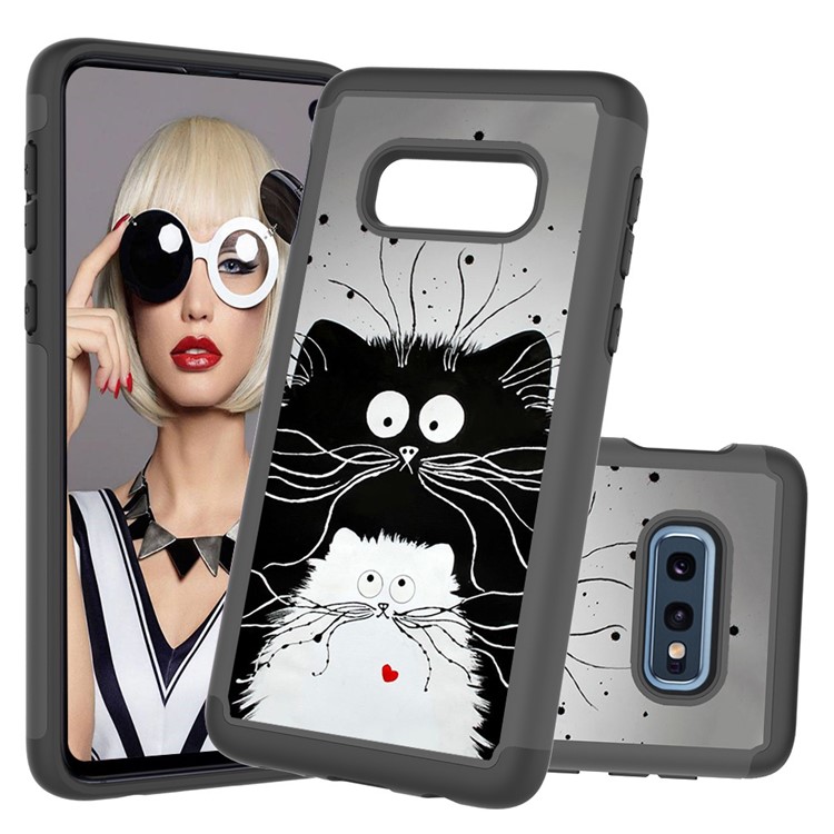 Pattern Printing TPU + PC Detachable 2-in-1 Hybrid Case for Samsung Galaxy S10e - Couple Cats-1