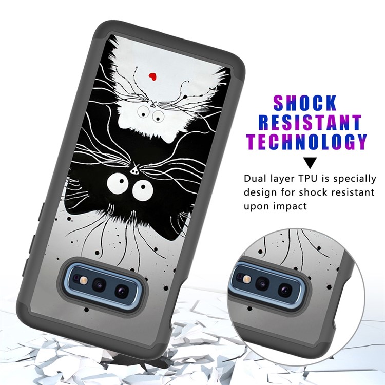 Pattern Printing TPU + PC Detachable 2-in-1 Hybrid Case for Samsung Galaxy S10e - Couple Cats-10
