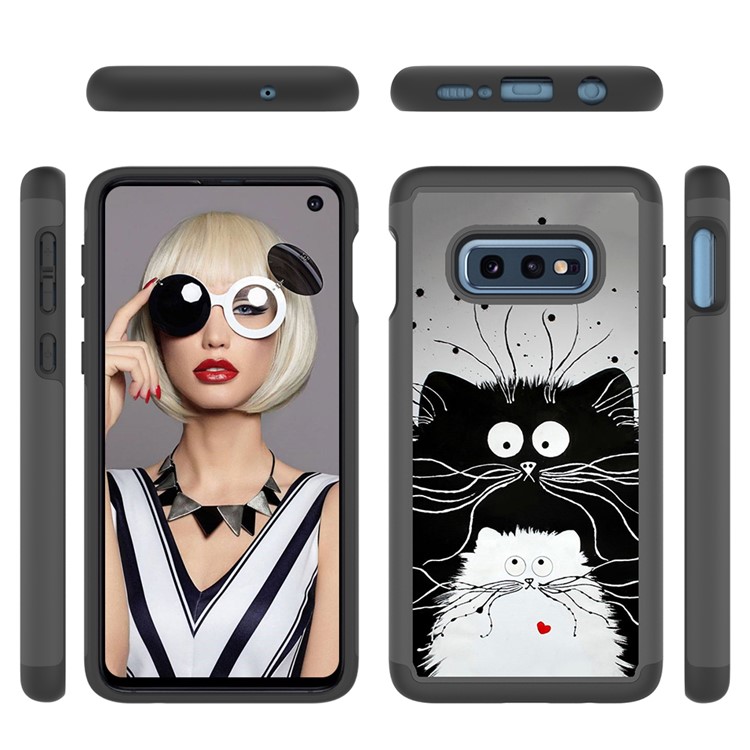 Pattern Printing TPU + PC Detachable 2-in-1 Hybrid Case for Samsung Galaxy S10e - Couple Cats-2