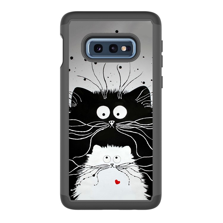 Pattern Printing TPU + PC Detachable 2-in-1 Hybrid Case for Samsung Galaxy S10e - Couple Cats-3