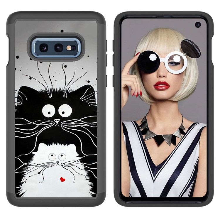 Pattern Printing TPU + PC Detachable 2-in-1 Hybrid Case for Samsung Galaxy S10e - Couple Cats-4