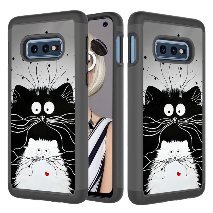 Pattern Printing TPU + PC Detachable 2-in-1 Hybrid Case for Samsung Galaxy S10e - Couple Cats-8