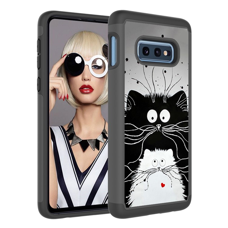 Pattern Printing TPU + PC Detachable 2-in-1 Hybrid Case for Samsung Galaxy S10e - Couple Cats-9
