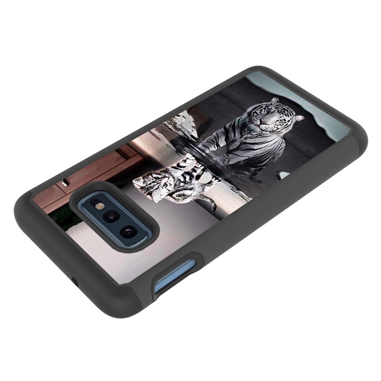 Pattern Printing TPU + PC Detachable 2-in-1 Hybrid Case for Samsung Galaxy S10e - Cat and Tiger Reflection-5