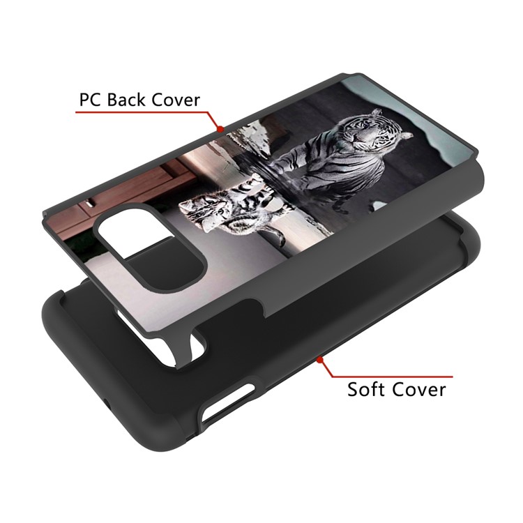 Pattern Printing TPU + PC Detachable 2-in-1 Hybrid Case for Samsung Galaxy S10e - Cat and Tiger Reflection-7