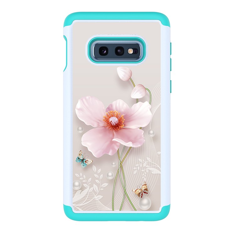 Pattern Printing TPU + PC Detachable 2-in-1 Hybrid Case for Samsung Galaxy S10e - Pink Flower-3