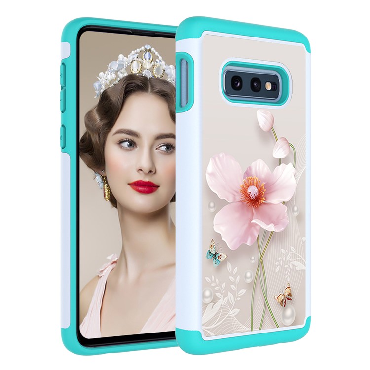 Pattern Printing TPU + PC Detachable 2-in-1 Hybrid Case for Samsung Galaxy S10e - Pink Flower-9