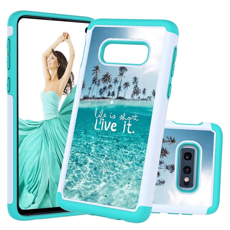 Pattern Printing TPU + PC Detachable 2-in-1 Hybrid Case for Samsung Galaxy S10e - Sea Water-1