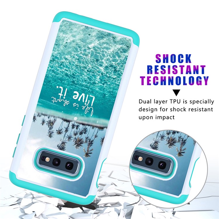 Pattern Printing TPU + PC Detachable 2-in-1 Hybrid Case for Samsung Galaxy S10e - Sea Water-10