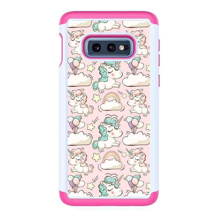 Pattern Printing TPU + PC Detachable 2-in-1 Hybrid Case for Samsung Galaxy S10e - Unicorns and Cloud-3