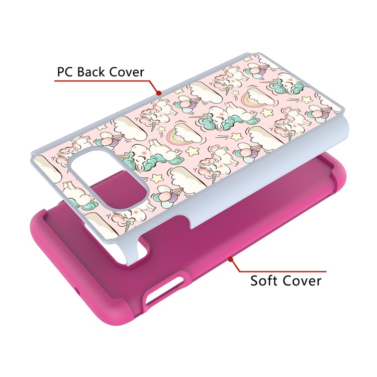 Pattern Printing TPU + PC Detachable 2-in-1 Hybrid Case for Samsung Galaxy S10e - Unicorns and Cloud-7
